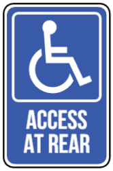 Access At Rear Sign