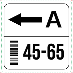 Rack Number Left Arrow 2.5"x2.5"