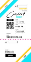 Event Ticket 3 2.75"x5.5"