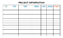 Project Tracking Board 1 60"x36"
