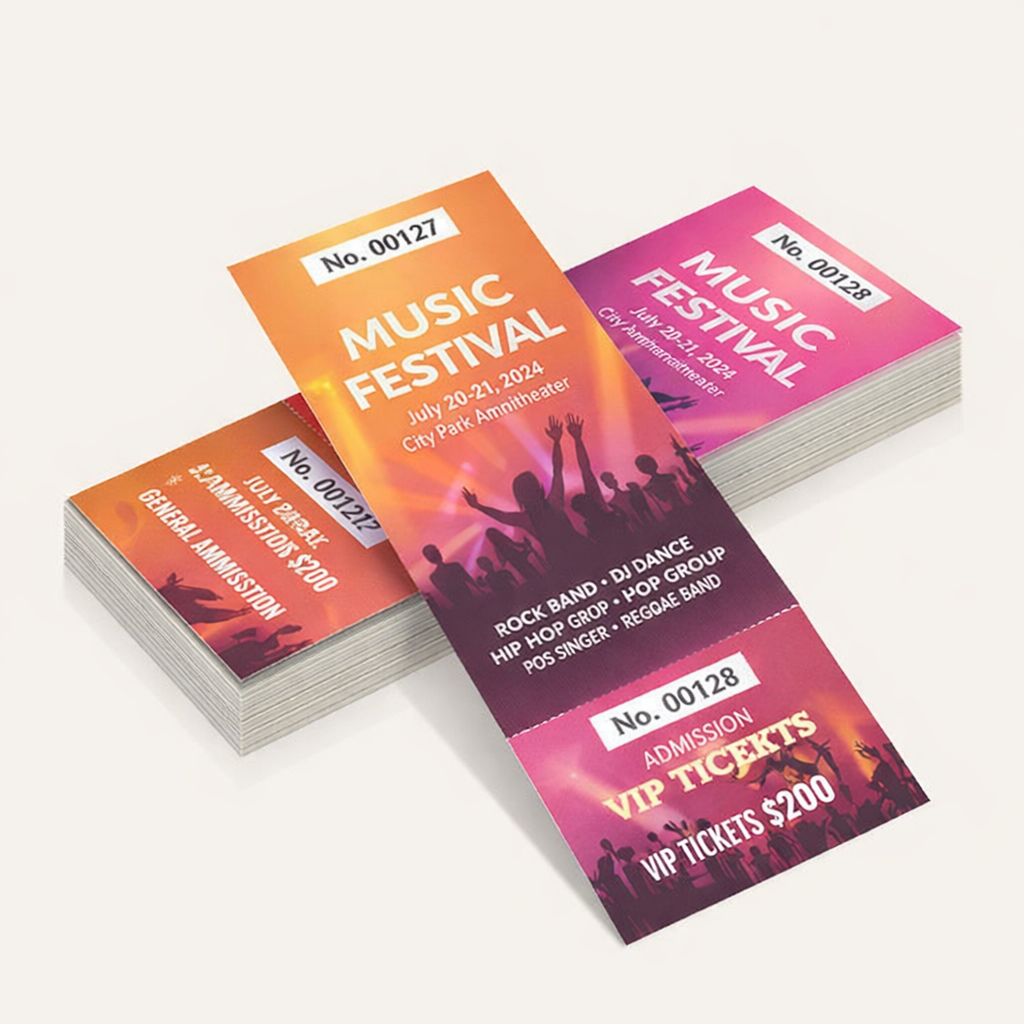 Event Tickets - Tear off