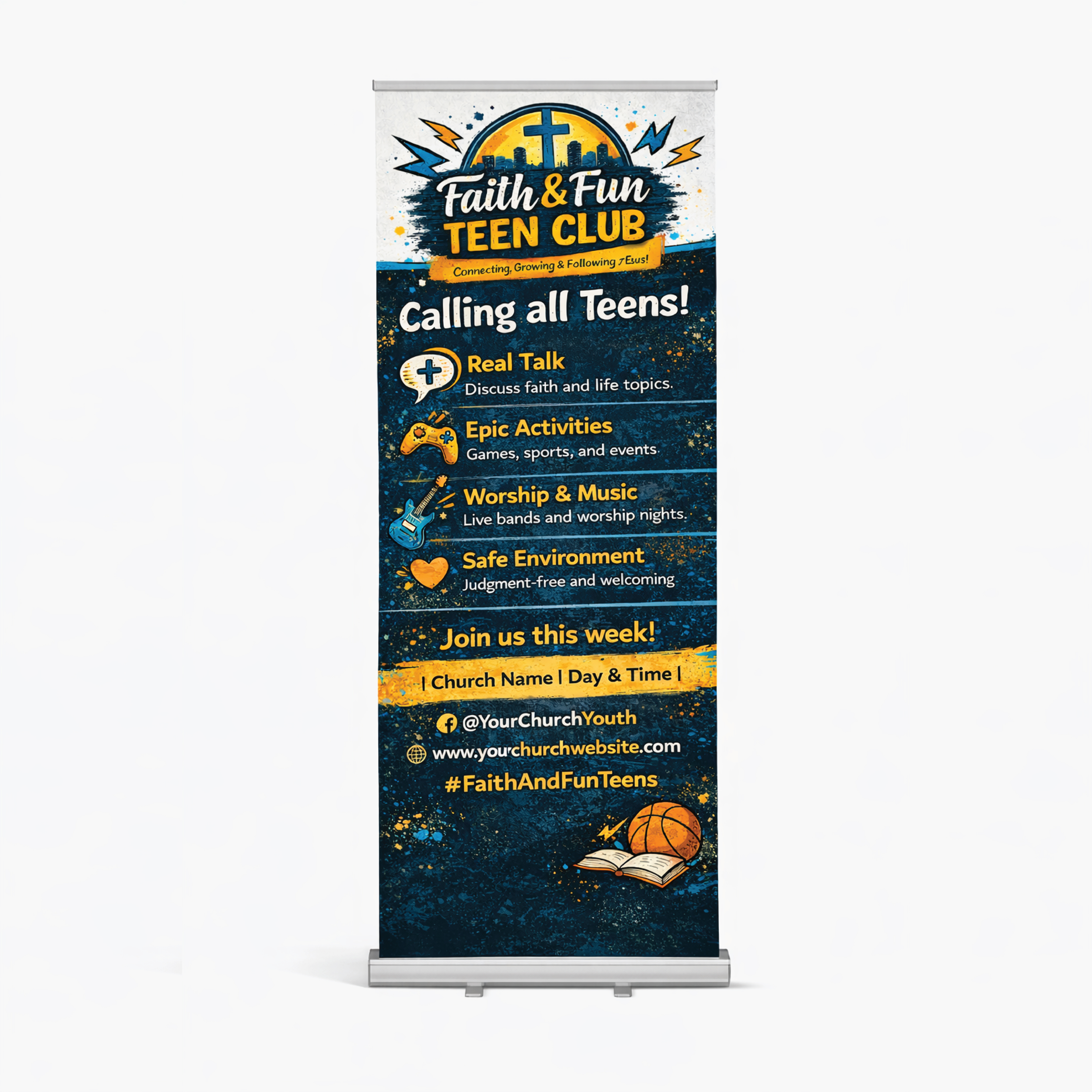Retractable Church Banner Stand