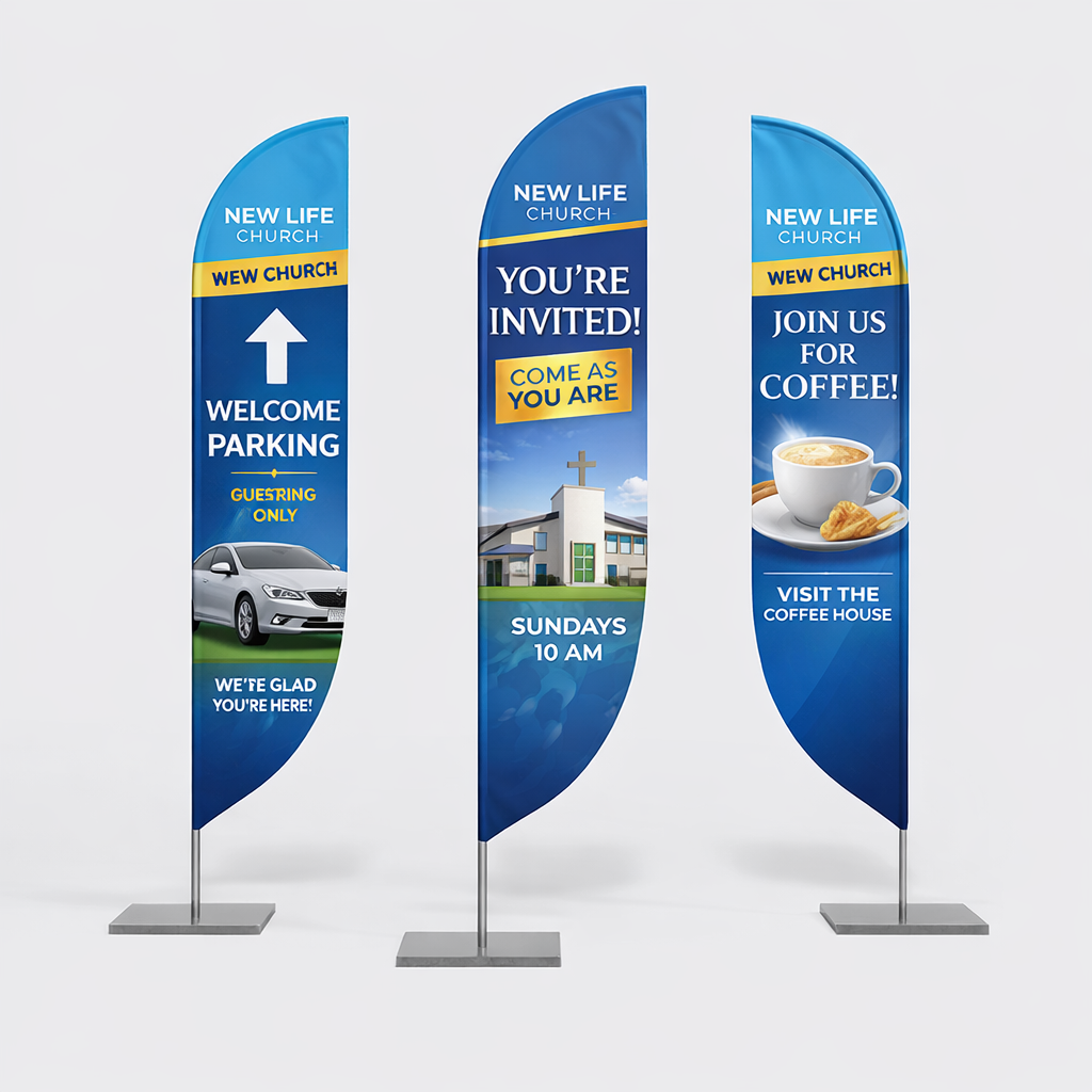 Faith based feather flags | All Seasons Print